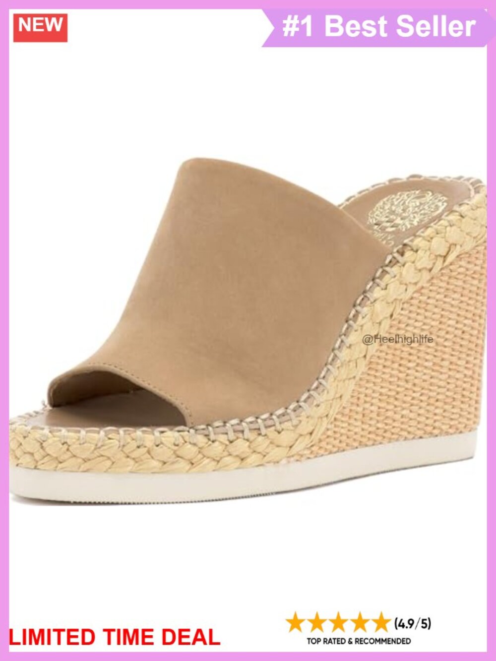 Leather Open Toe Espadrille Wedge Sandals Slip On Casual